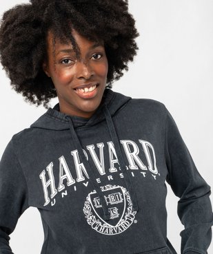 Sweat à capuche avec motif sur le buste femme - Harvard University vue2 - HARVARD - GEMO