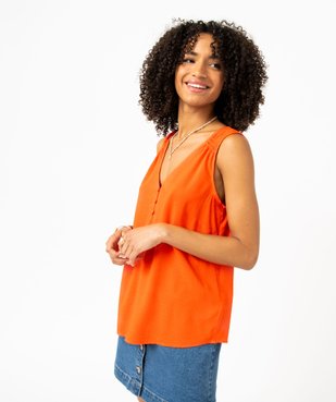 Blouse femme sans manches avec col V boutonné vue6 - GEMO 4G FEMME - GEMO