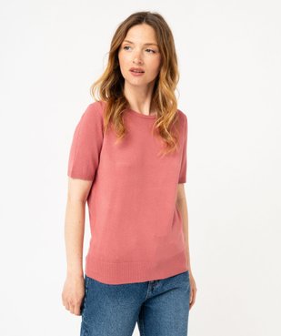 Pull à manches courtes en maille fine femme vue1 - GEMO 4G FEMME - GEMO