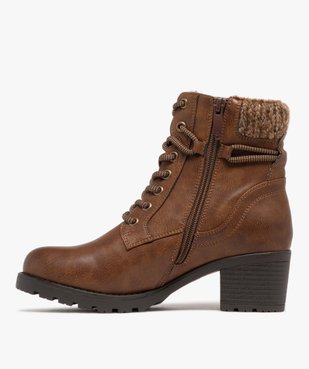 Boots femme à talon et fourrées avec col chaussette vue3 - GEMO(URBAIN) - GEMO