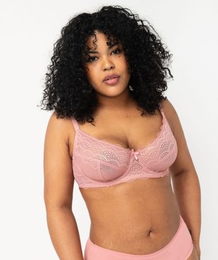 Soutien-gorge emboitant à armatures en dentelle grande taille vue1 - GEMO(HOMWR FEM) - GEMO