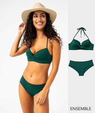 Ensemble de maillot de bain deux pièces vert pour femme - GEMO