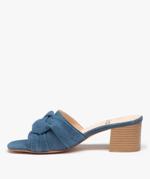 Mules femme à talon dessus tressé en denim vue4 - GEMO(URBAIN) - GEMO