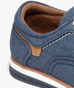 Derbies garçon unis en toile avec semelle bicolore vue6 - BUGGY - GEMO