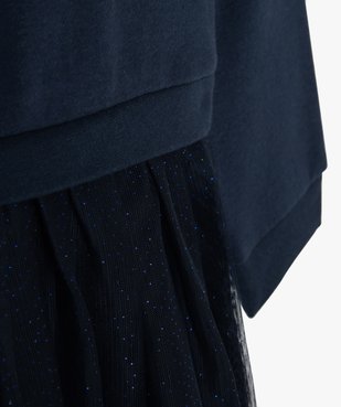 Robe sweat avec jupe en tulle fille vue2 - GEMO (ENFANT) - GEMO