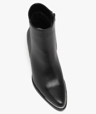 Boots femme unies à talon haut carré et bout pointu à liseré métallisé vue5 - GEMO(URBAIN) - GEMO