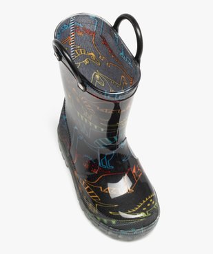 Bottes de pluie garçon à motifs dinosaures avec anses vue5 - BUGGY - GEMO