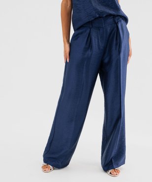 Pantalon de soirée coupe large en matière satinée femme vue1 - GEMO(FEMME PAP) - GEMO