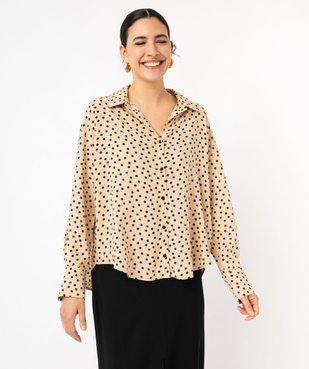 Chemise manches longues fluide à pois femme vue5 - GEMO(FEMME PAP) - GEMO