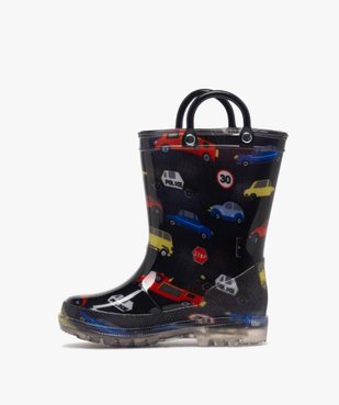 Bottes de pluie imprimée à anses et semelle crantée lumineuse garçon vue9 - BUGGY - GEMO