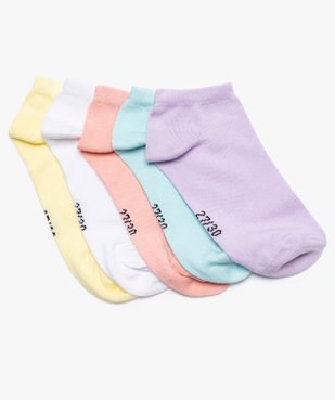 Chaussettes fille ultra courtes unies (lot de 5) vue1 - GEMO 4G FILLE - GEMO