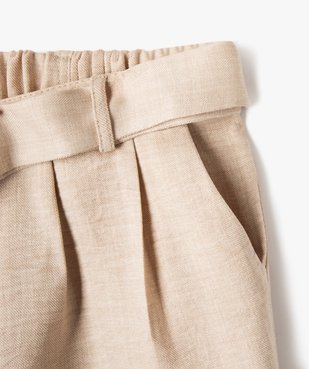 Short ample avec ceinture à boucle fille vue2 - GEMO (ENFANT) - GEMO