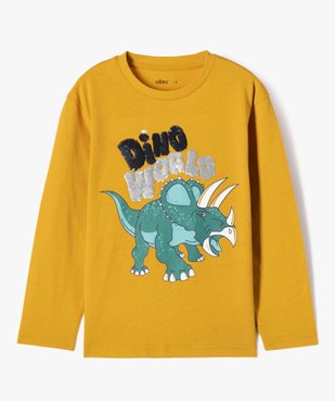 Tee-shirt à manches longues avec motif dinosaures et sequins réversibles garçon vue2 - GEMO (ENFANT) - GEMO