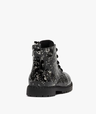 Boots fille style rock vernies à lacets et zip vue4 - GEMO(BEBE DEBT) - GEMO