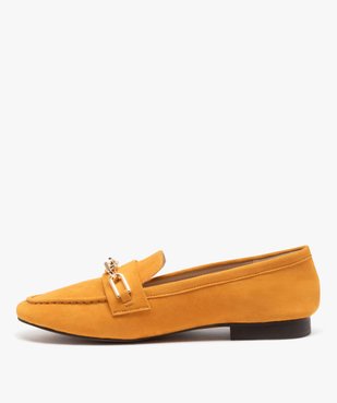 Mocassins femme unis en suédine avec chaine métallique vue4 - GEMO (CASUAL) - GEMO