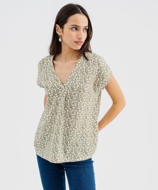 Blouse manches courtes à col V femme vue1 - GEMO 4G FEMME - GEMO