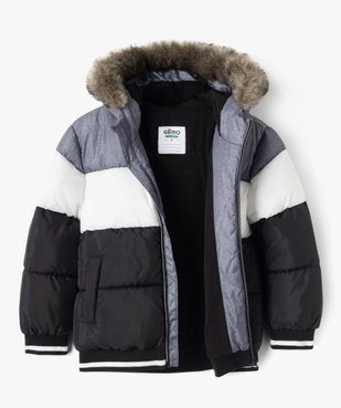 Blouson matelassé à capuche avec doublure polaire garçon vue2 - GEMO 4G GARCON - GEMO