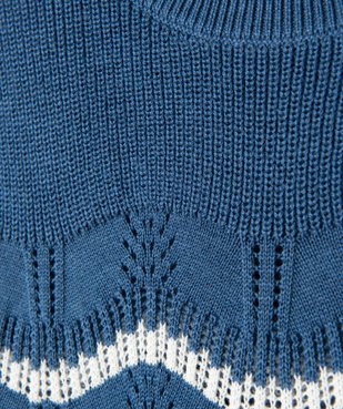 Pull fille à motifs vagues en maille ajourée - LuluCastagnette vue2 - LULUCASTAGNETTE - GEMO