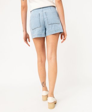 Short en jean ample à taille haute femme - LuluCastagnette vue3 - LULUCASTAGNETTE - GEMO