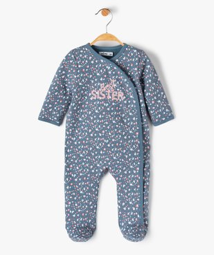 Pyjama bébé fille en jersey terrazzo ouverture devant  vue1 - GEMO(BB COUCHE) - GEMO