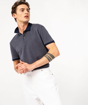 Polo manches courtes en maille fantaisie homme vue1 - GEMO (HOMME) - GEMO