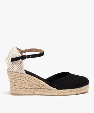 Espadrilles femme à talon compensé et dessus en toile unie  vue1 - GEMO(URBAIN) - GEMO