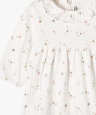 Robe à motifs fleuris avec body intégré bébé fille vue2 - GEMO 4G BEBE - GEMO