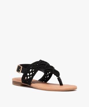 Sandales femme à entre-doigts dessus macramé vue2 - GEMO (CASUAL) - GEMO