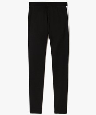 Pantalon fille moulant avec taille élastique et bandes latérales vue3 - GEMO (JUNIOR) - GEMO