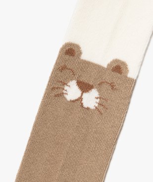 Collants chauds avec motif animal bébé fille vue2 - GEMO 4G BEBE - GEMO