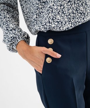 Pantalon avec boutons sur les hanches femme vue2 - GEMO(FEMME PAP) - GEMO