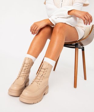 Boots doublés sur semelle crantée femme vue1 - GEMO (CASUAL) - GEMO