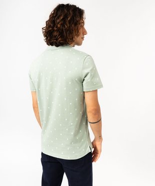 Polo manches courtes en jersey de coton à petits motifs homme vue3 - GEMO (HOMME) - GEMO