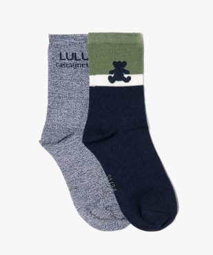 Chaussettes mi-hautes à motifs garçon (lot de 2) - LuluCastagnette vue1 - LULUCASTAGNETTE - GEMO