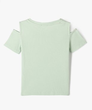 Tee-shirt à manches courtes avec épaules dénudées fille vue1 - GEMO (ENFANT) - GEMO