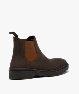 Boots homme style Chelsea dessus en cuir suédé uni vue5 - GEMO (CASUAL) - GEMO