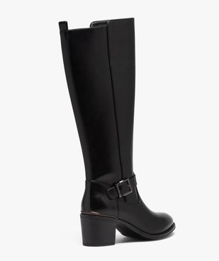 Bottes femme à talon carré dessus uni avec boucle décorative vue4 - GEMO(URBAIN) - GEMO