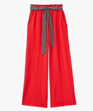 Pantalon large et fluide avec ceinture à motifs femme vue4 - GEMO(FEMME PAP) - GEMO