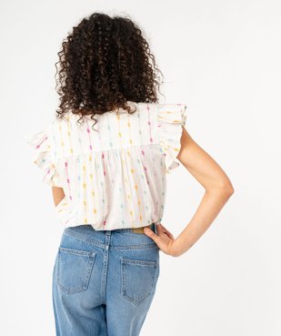 Blouse ample manches volantées à rayures multicolores femme vue3 - GEMO(FEMME PAP) - GEMO