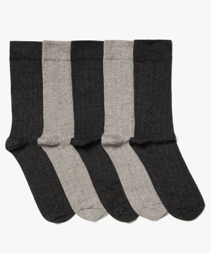 Chaussettes homme en maille côtelée (lot de 5) vue1 - GEMO(HOMWR HOM) - GEMO