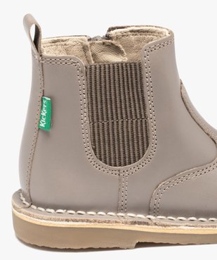 Boots bébé fille en cuir uni style Chelsea - Kickers  vue6 - KICKERS - GEMO