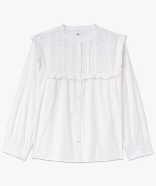 Chemise en coton avec plastron froncé femme grande taille vue4 - GEMO (G TAILLE) - GEMO