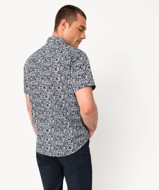 Chemise droite à manches courtes imprimée homme vue3 - GEMO (HOMME) - GEMO