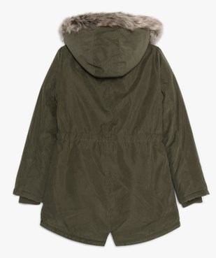 Parka fille toucher velours et doublure chaude vue3 - GEMO (JUNIOR) - GEMO