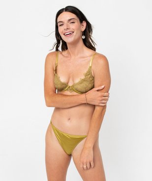 Soutien-gorge corbeille à armatures en dentelle et satin vue3 - GEMO(HOMWR FEM) - GEMO