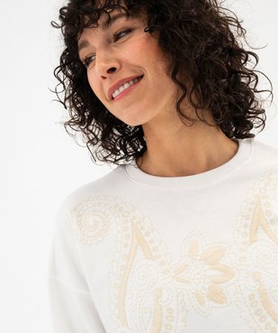 Sweat avec grande broderie devant femme vue2 - GEMO(FEMME PAP) - GEMO