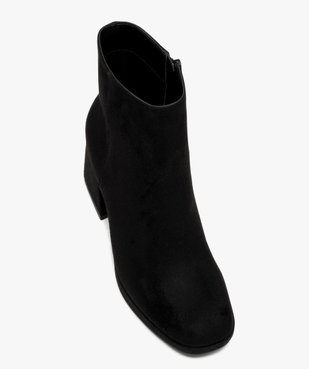 Boots femme à talon flare et en suédine unie vue5 - GEMO 4G FEMME - GEMO