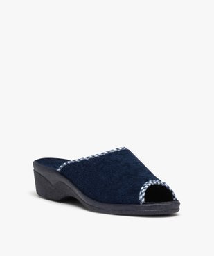 Chaussons femme mules confort compensées à bout ouvert vue2 - GEMO(HOMWR FEM) - GEMO