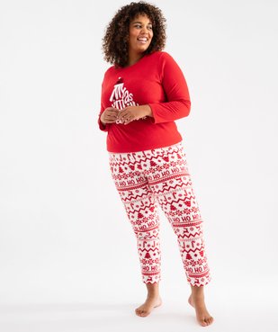 Pyjama de Noël en polaire imprimée femme grande taille vue1 - GEMO(HOMWR FEM) - GEMO