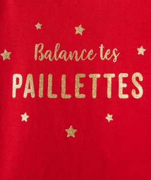 Tee-shirt fille avec motif pailleté sur l’avant vue2 - GEMO (ENFANT) - GEMO